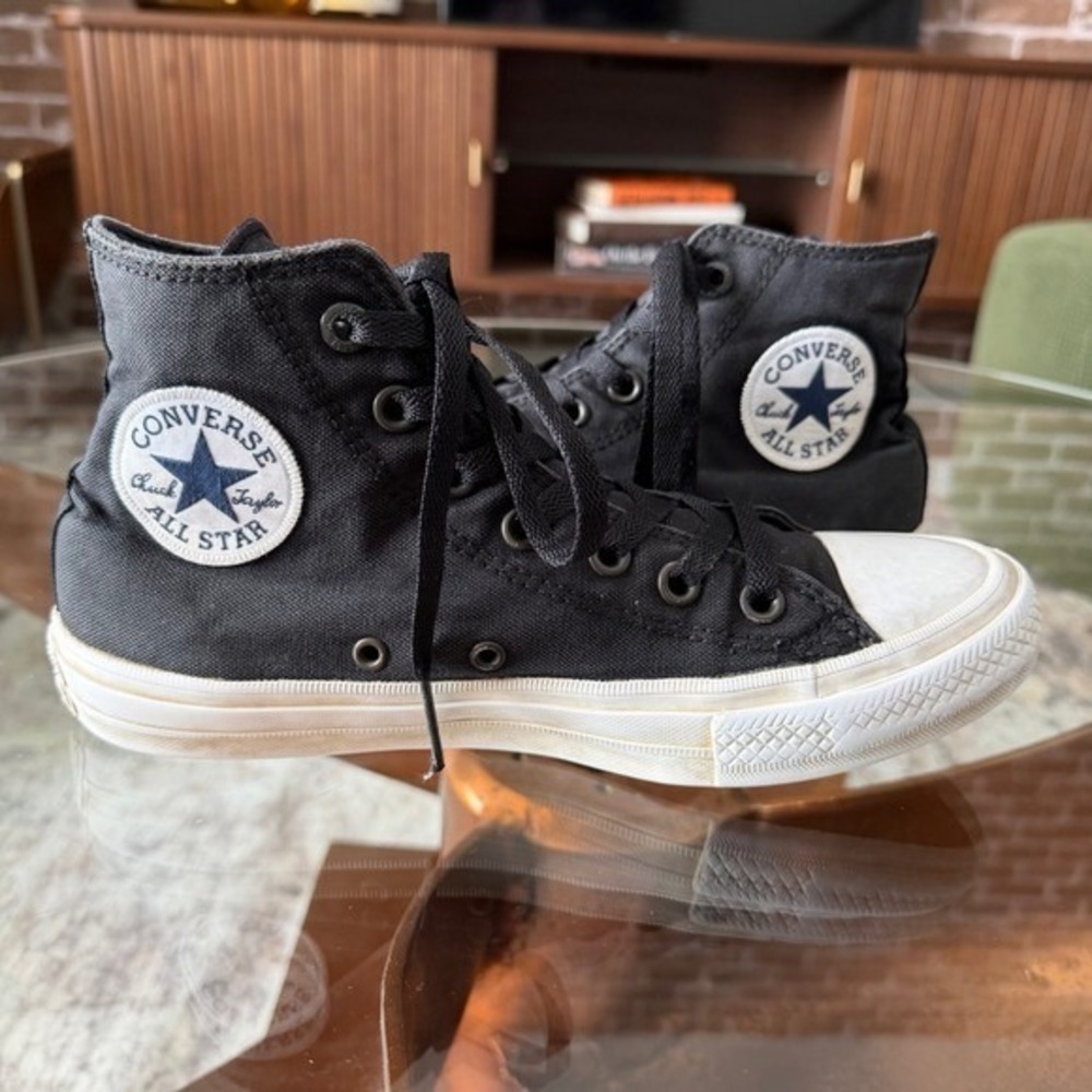 Converse Chuck Taylor All Star High Top Black Canvas Sneakers Men 8